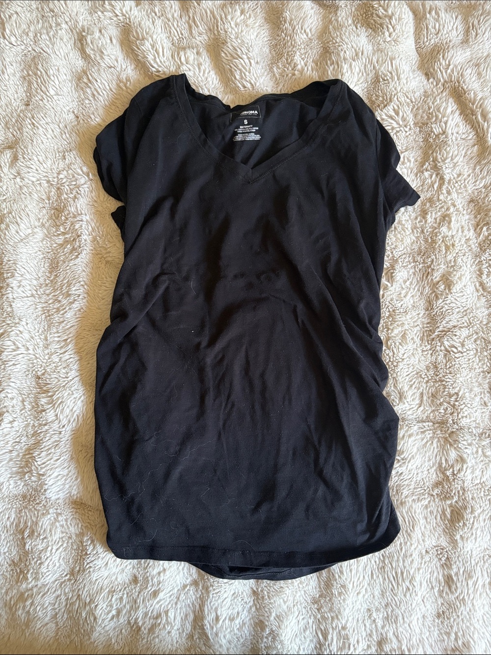 Black V-Neck Women's Maternity Top